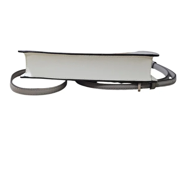 KATE SPADE Duet Colorblock Saffiano Leather Crossbody Bag Cream Gray - Picture 11 of 11